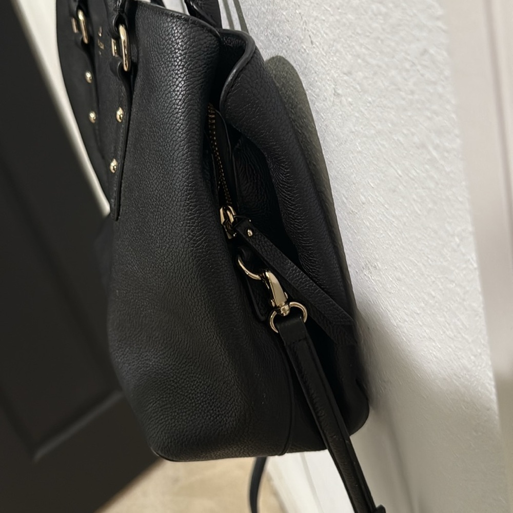 🖤 Kate Spade Black Leather Tote Bag Crossbody Handles 🖤 - Picture 3 of 10